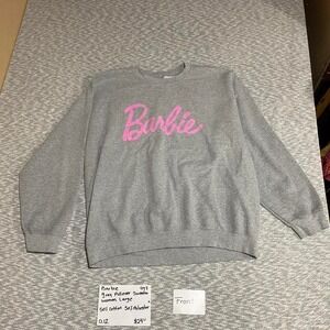 Barbie grey crewneck pullover sweater women Size L. SKU997 #barbie
